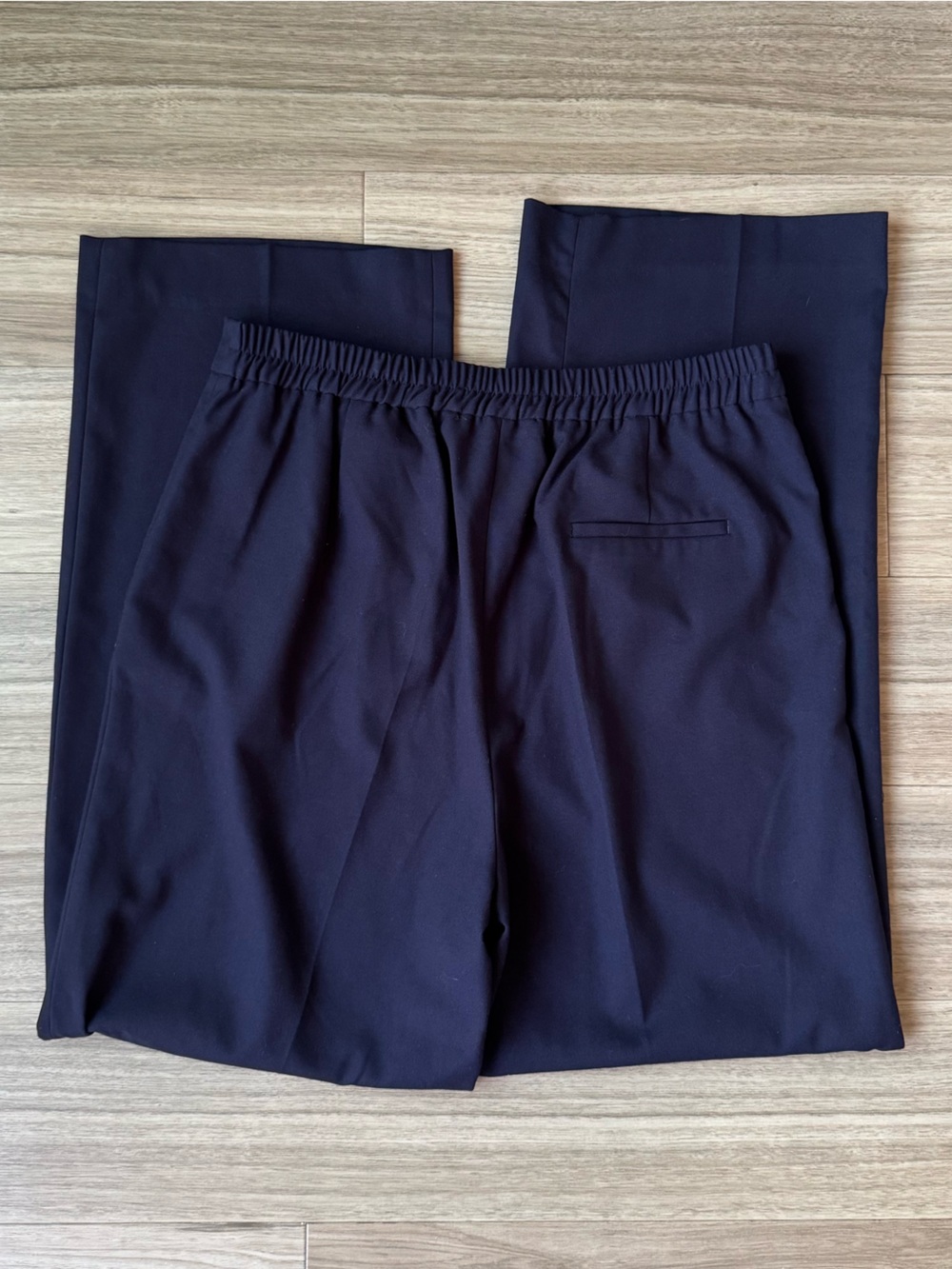 ZARA Navy Blue Elastic Waistband Trousers Size XL - Picture 3 of 4